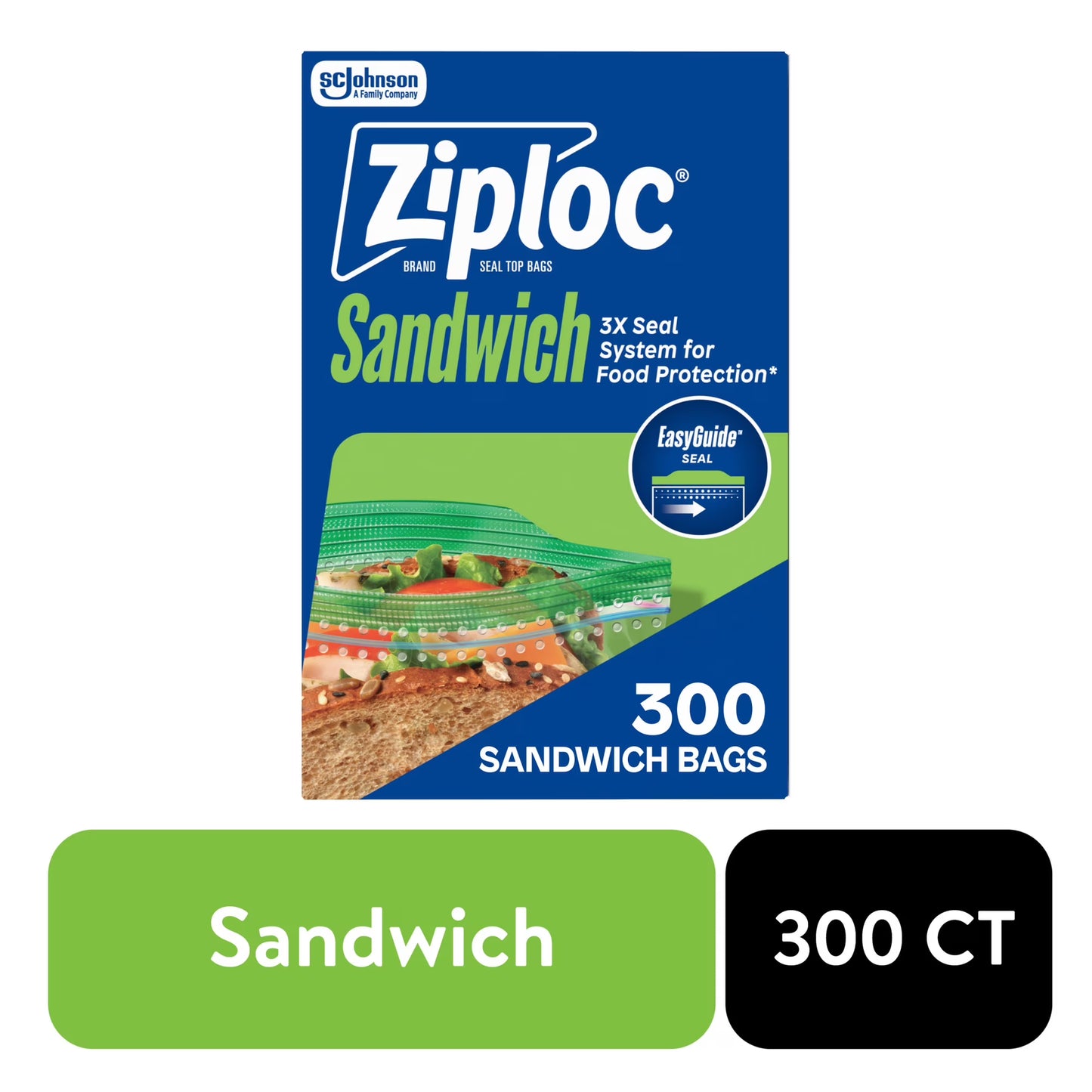 Ziploc® Sandwich Bags with Grip 'n Seal Technology™ (300 Count)