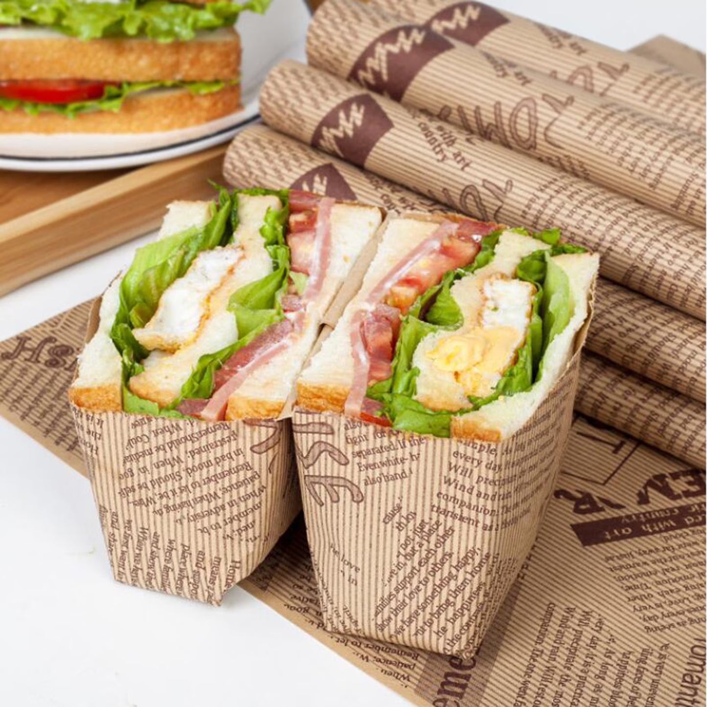 Travelwant Newspaper Theme Grease-Resistant Wax Paper Sheets