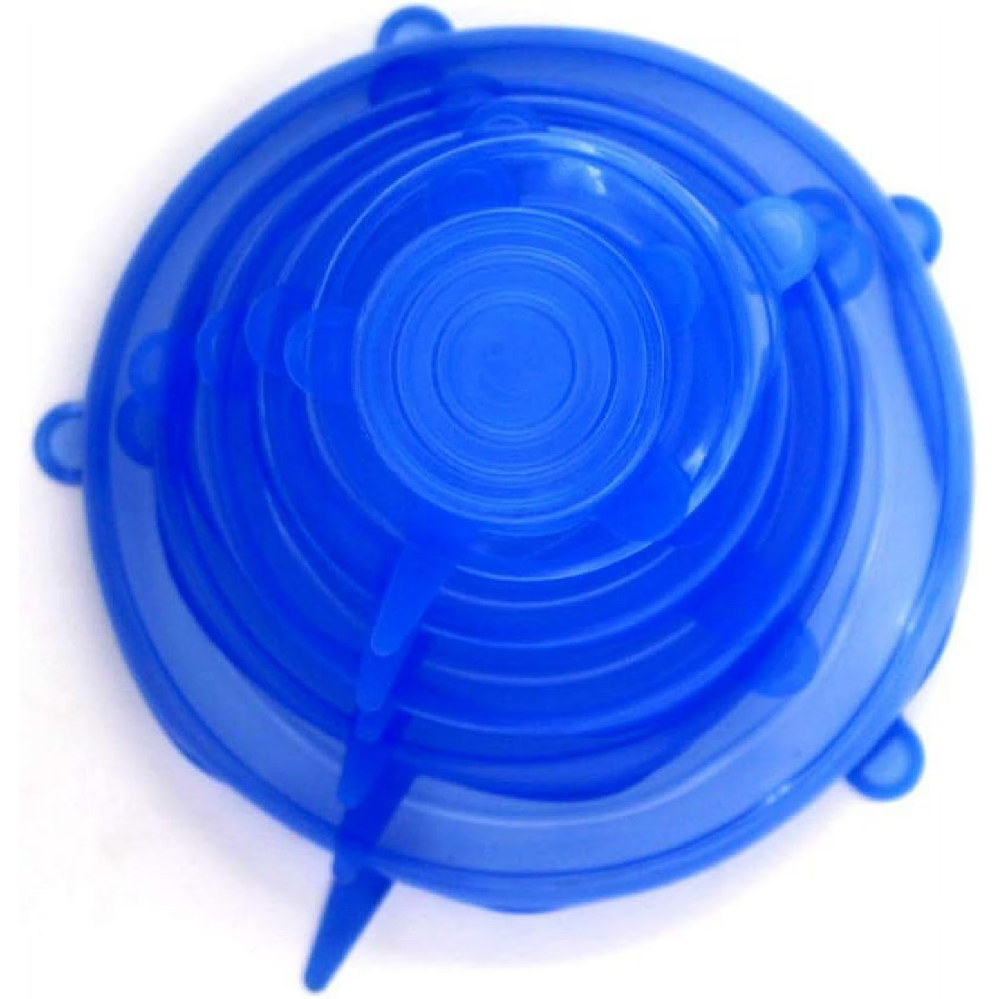 6-Pcs Reusable Silicone Stretch Lids for Bowls & Containers (Blue)