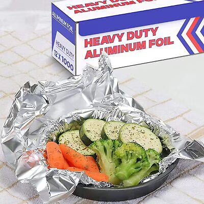 Heavy-Duty Aluminum Foil Wrap (12 in x 1000 ft, 2-Pack)
