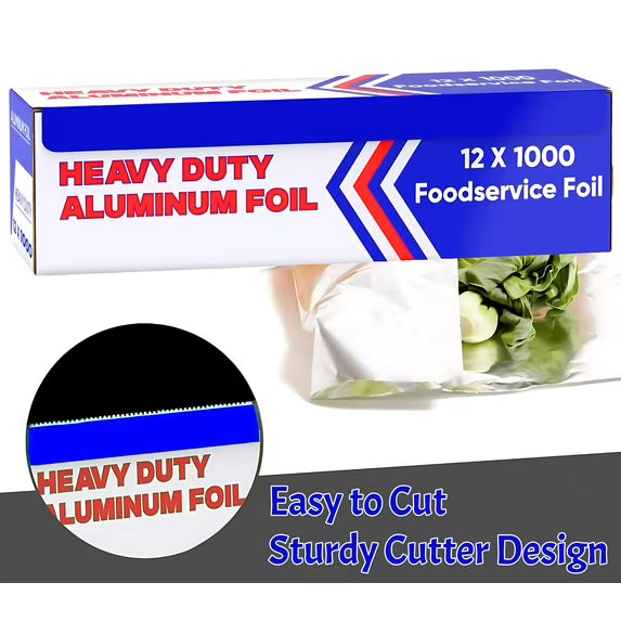 Heavy-Duty Aluminum Foil Wrap (12 in x 1000 ft, 2-Pack)