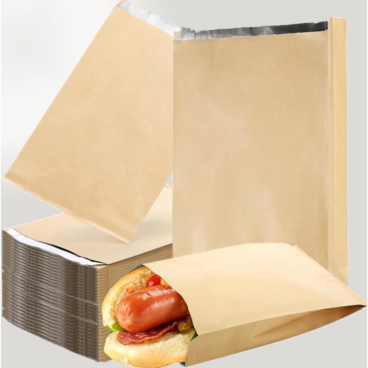 Foil Sandwich & Hot Dog Wrappers – Grease-Resistant Food Wrap Bags