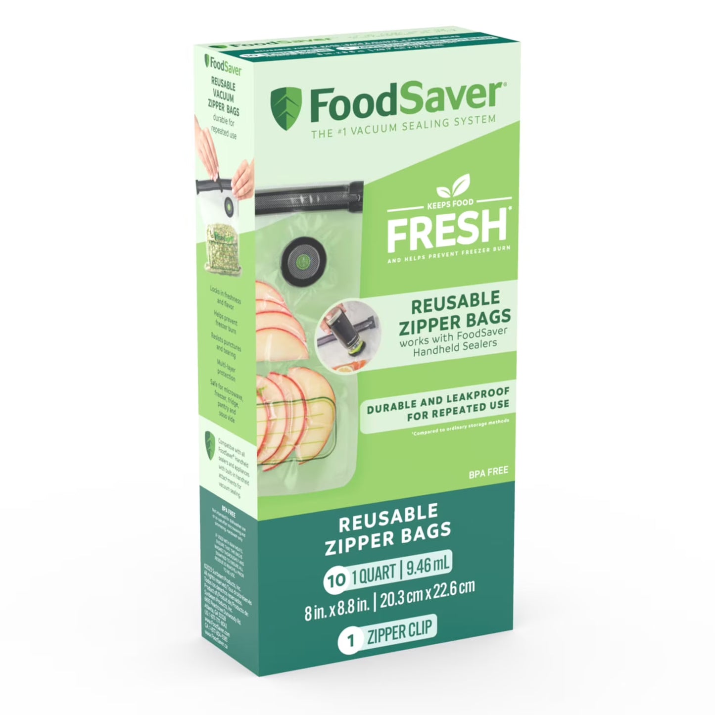FoodSaver Reusable Quart Vacuum Zipper Bags (10-Count)