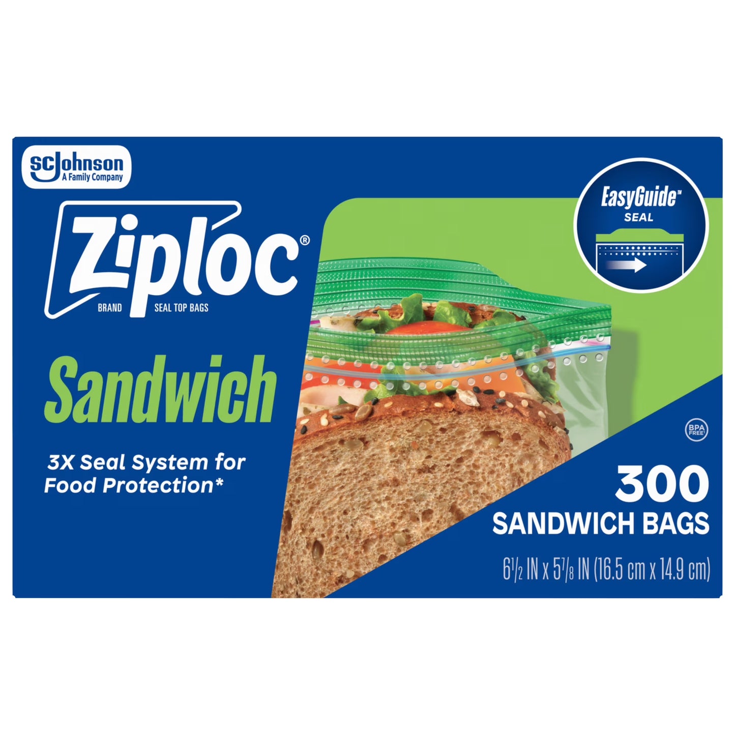Ziploc® Sandwich Bags with Grip 'n Seal Technology™ (300 Count)