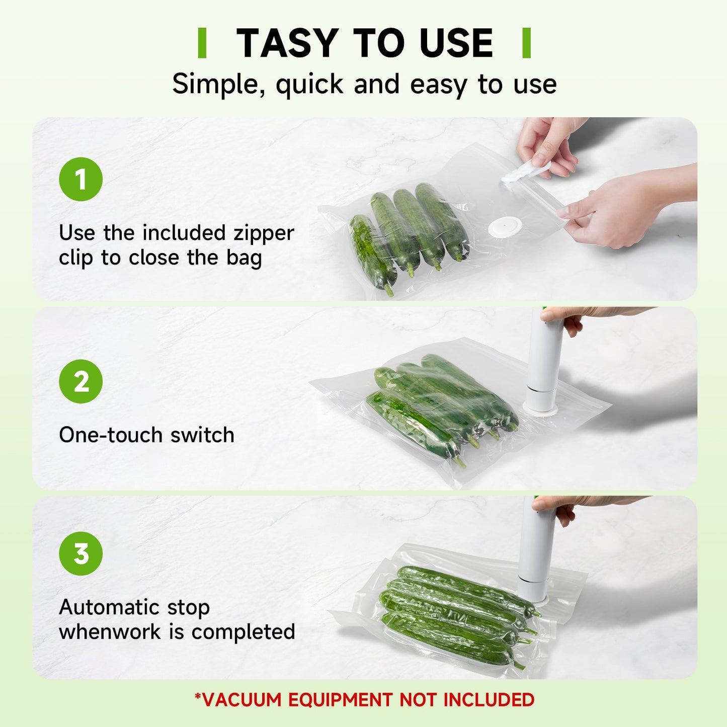 Vixino Reusable Vacuum Sealer Bags (40-Pcs)