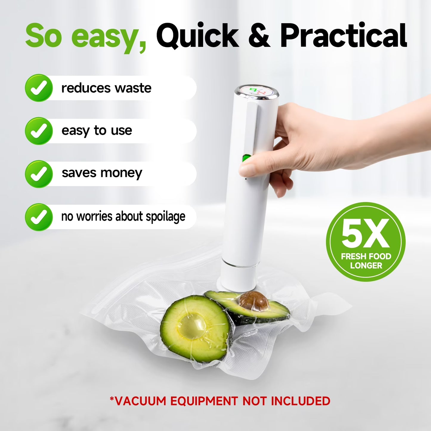 Vixino Reusable Vacuum Sealer Bags (40-Pcs)
