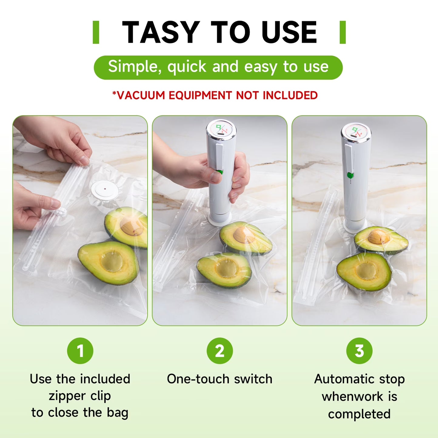Vixino Reusable Vacuum Sealer Bags (40-Pcs)